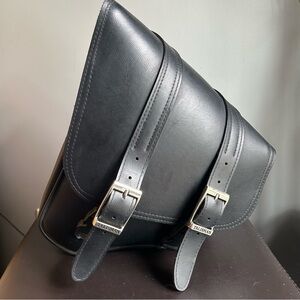 Talisman Leather Inc. Black 12” x 12” Synthetic Leather Motorcycle Side Bag